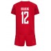 Billige Danmark Kasper Dolberg #12 Børnetøj Hjemmebanetrøje til baby VM 2022 Kortærmet (+ korte bukser)